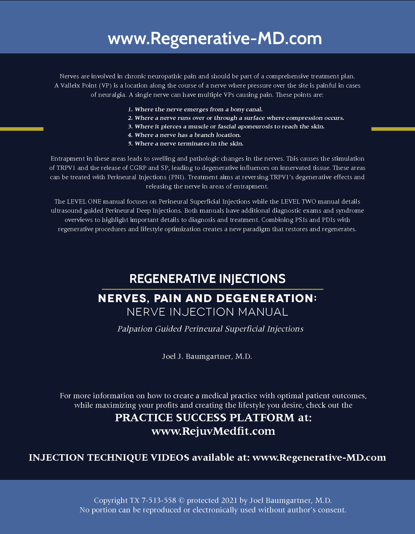Nerves, Pain & Degeneration: Injection Manual Level 1
